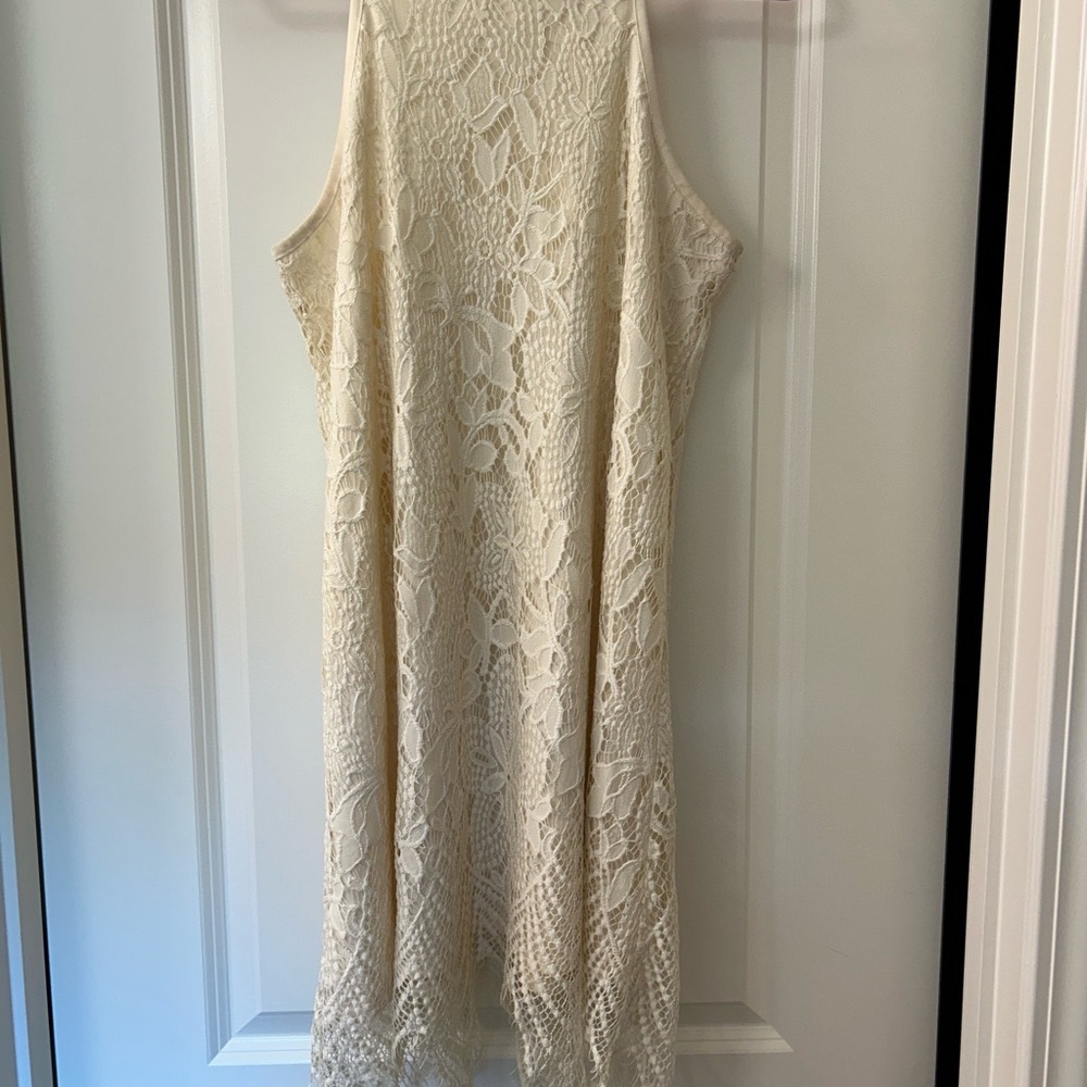 Women’s ivory colored lace dress